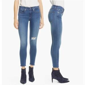 Rag & Bone Cate Frayed Ankle Skinny Jeans in Marion Wash
